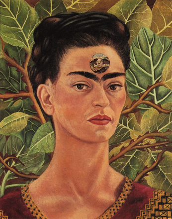 frida self portrait with cropped hair