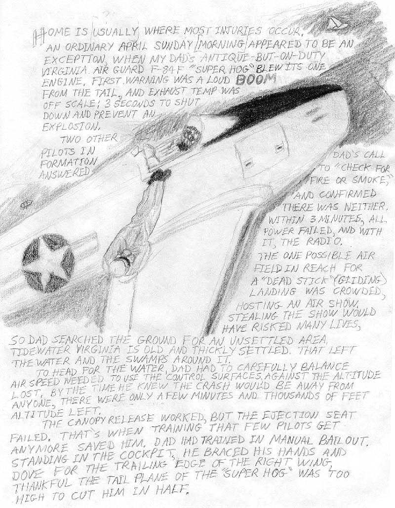 Military Aircraft  Incident - Illustrated by the son of the airman
