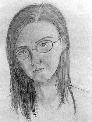 pencil drawing - self-portrait from mirror