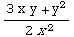 (3x y + y^2)/(   2x^2)