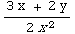 (3x + 2y)/(   2x^2)