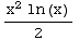 (x^2ln(x))/2
