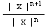(| x |^(n + 1))/(| x |^n)