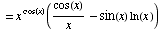 = x^( cos(x))(cos(x)/x - sin(x) ln (x )) 
