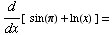 d/dx[  sin(π) + ln(x) ] =