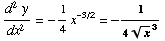 (d^2y)/dx^2 = -1/4x^(-3/2) = -1/(4x^(1/2)^3)