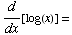 d/dx[log(x)] =
