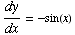 dy/dx = -sin(x)