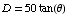 D = 50tan(θ)