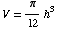 V = π/12h^3