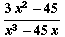(3x^2 - 45)/(x^3 - 45x)