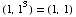(1, 1^3) = (1, 1)