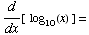 d/dx[  log_10(x) ] =