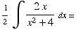 1/2∫ (2x)/(x^2 + 4) dx =