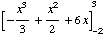 [-x^3/3 + x^2/2 + 6x] _ (-2)^3