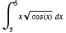 ∫__3^5x cos(x)^(1/2) dx 