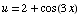u = 2 + cos(3x)