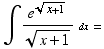 ∫e^(x + 1)^(1/2)/(x + 1)^(1/2) dx =
