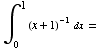 ∫__0^1 (x + 1)^(-1) dx =