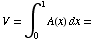 V = ∫_0^1A(x) dx = 