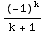(-1)^k/(k + 1)