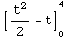 [t^2/2 - t] _0^4