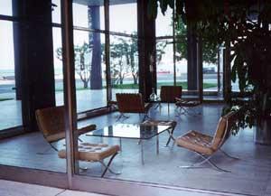 Lobby with Barcelona Chairs