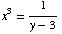 x^3 = 1/(y - 3)