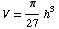 V = π/27 h^3