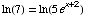 ln(7) = ln(5e^(x + 2))