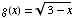 g(x) = (3 - x)^(1/2)