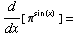 d/dx[ π^sin(x) ] =