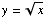 y = x^(1/2)