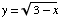 y = (3 - x)^(1/2)